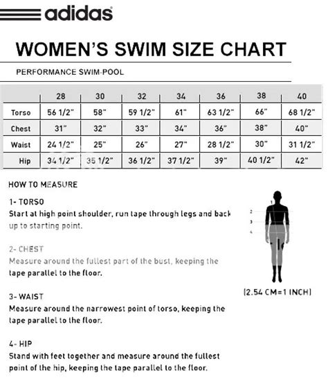 adidas bathing suit size chart.